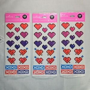 Stickers 68pcs x 3 packs 204 Hearts Water Bottle Decor Valentine's Day Love Red